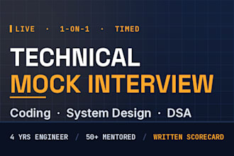 do a technical mock interview for coding, dsa and system design rounds