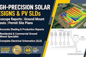 do helioscope solar design, ground mount layout, and pv sld