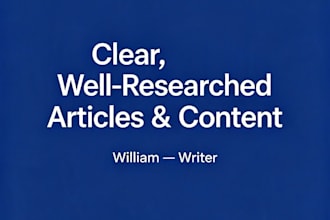 write clear, well researched content and articles