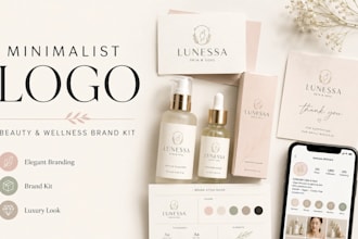 create minimalist logo and brand kit for beauty and wellness