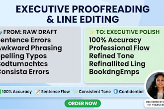 do executive proofreading and line editing