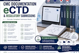 support cmc, ectd and regulatory submissions globally