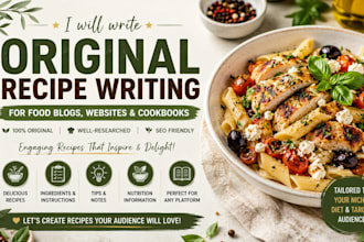write original recipes for your food blog, website or cookbook