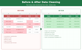clean and format your excel or CSV data