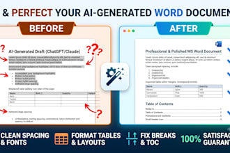 fix, format, and redesign ai generated microsoft word documents