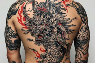 create unique japanese tattoo design