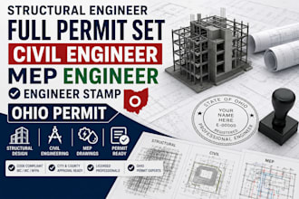 structural engineer full permit set civil engineer mep,engineer stamp,ohio permi