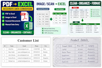 convert PDF, scanned documents and images to excel