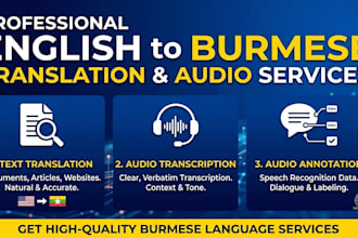 do transcription or translating jobs in burmese and english