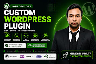 develop a custom wordpress plugin with woocommerce and API integration