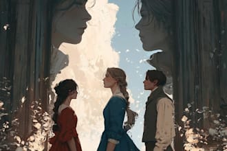 create elegant romantic book cover art for your love story