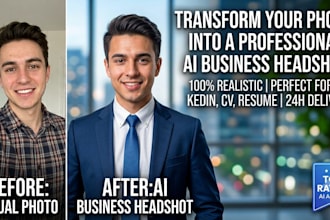 transform your photo into a professional ai business headshot