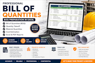 prepare professional bill of quantities boq in excel