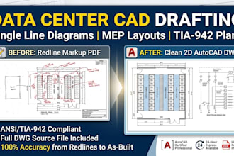 draft data center single line diagram 2d server rack tia 942 mep cad layout