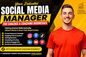 manage social media for coaching business, adhd coaches and consultant