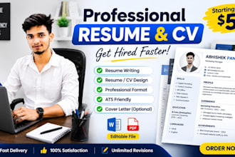 create a professional resume and cv and cover latter