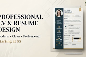 design a professional modern CV resume