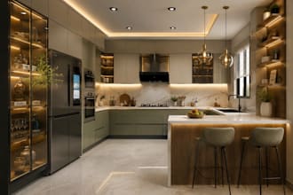 create photorealistic 3d kitchen design and rendering