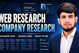 do web research, company research and data collection