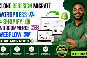 clone redesign migrate wordpress to shopify woocommerce webflow store migration