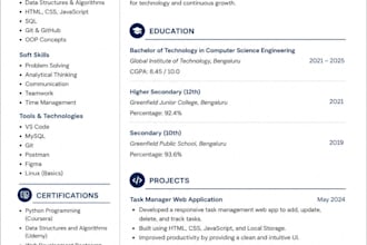 create a professional resume and CV for you