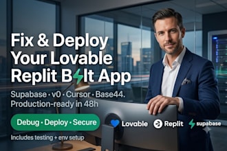 fix, improve, and launch lovable, bolt, replit, and base44 apps
