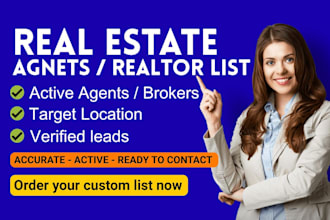find targeted real estate agent and realtor lead lists