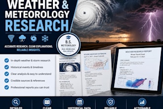 research and explain weather, storms, hurricanes, and historical weather events