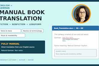 manually translate your fiction or nonfiction book into german