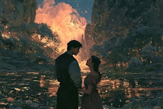 design a romantic novel book cover art for fdrama authors