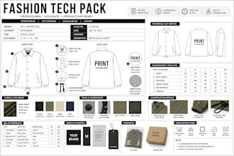 create fashion tech pack clothing streetwear hoodie apparel production service
