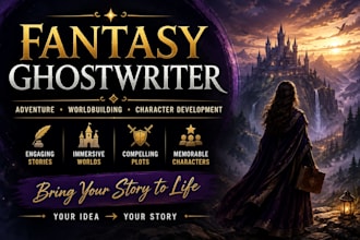 ghostwrite your fantasy adventure story or novel