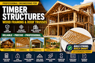 design timber structures, wood frames, roof trusses and timber buildings