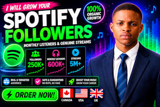 get real active spotify followers organically and spotify streamers
