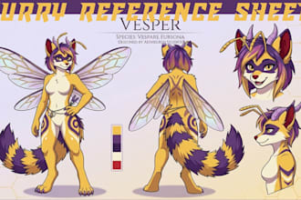draw furry reference sheet furry ref sheet anthro character design furry oc pfp
