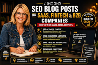 write SEO blog posts and articles for saas, fintech and b2b companies