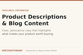 write product descriptions and blog content