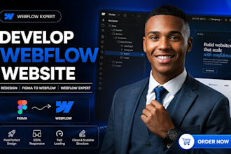 develop webflow website redesign figma to webflow as webflow expert