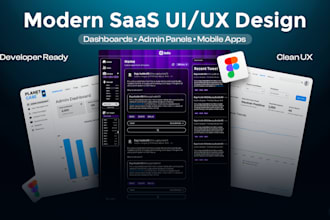 design modern saas UI UX, dashboards and web apps in figma
