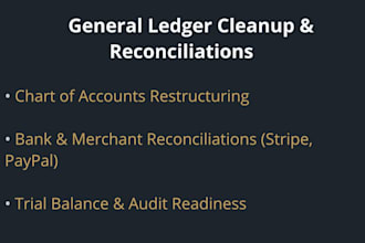 clean up, reconcile, and restructure your general ledger and chart of accounts