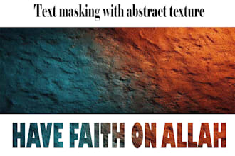 do creative text masking and photo retouching design