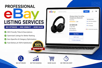 do ebay product listing, research and SEO