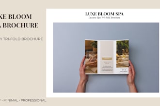design a luxury tri fold brochure for spa, salon or business