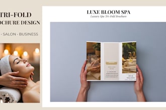 design a modern tri fold brochure for spa salon or business