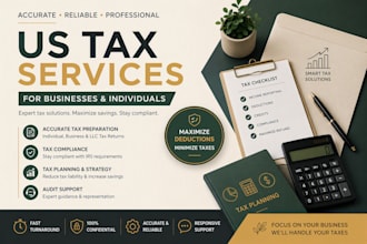 prepare US tax returns for individual and business 1040, 1120, 1065