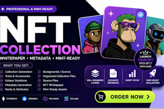 create nft whitepaper, mint ready metadata, and opensea ready minting assets nft