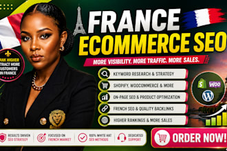 france ecommerce SEO for shopify woocommerce and online stores