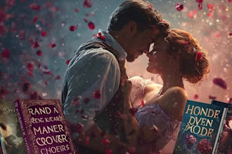 illustrate an elegant romantic book cover for your story