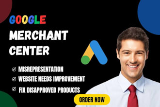 setup google shopping ads ,fix  merchant center, misrepresentation