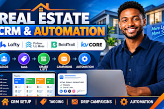 setup lofty fub CRM, HTML signature, clickable links, tags and drip automation